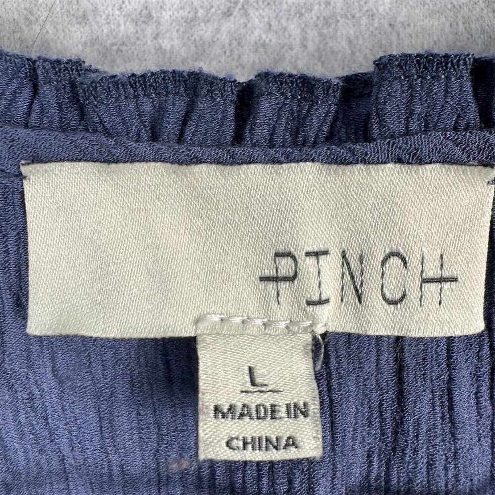 PINCH Women's Sleeveless V Neck Ruffle Mini Dress Blue Size Large - Picture 2 of 9